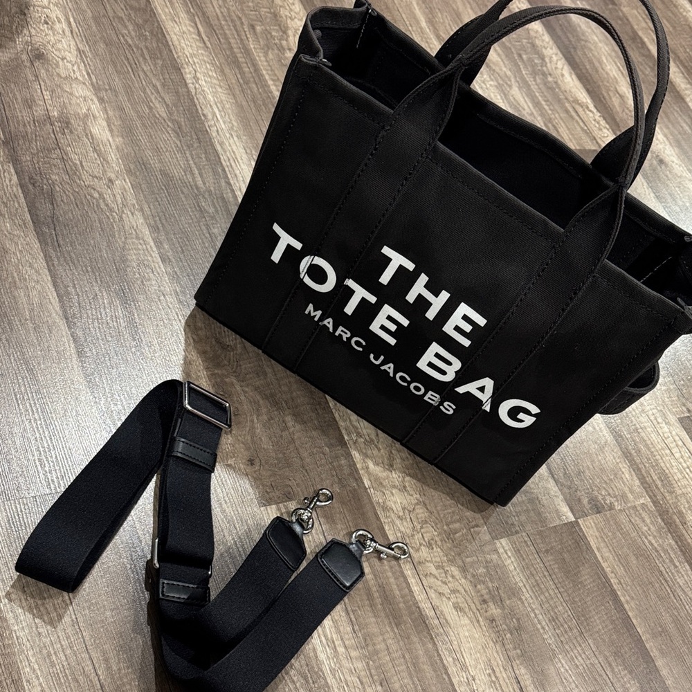 Marc Jacobs Small Black Tote with White Lettering